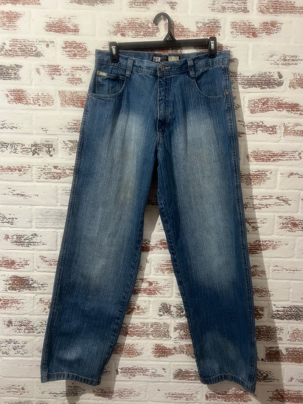 VTG Southpole Baggy Jeans Mens 36x30 Y2K Hip Hop Blue Wash Skater Grunge Faded